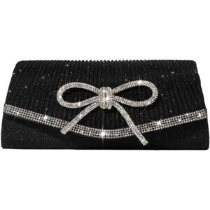 Bow Evening Bag Sparkly Clutch Purses for Women Wedding Glitter Rhinestone